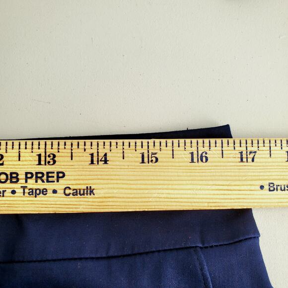 VTG Talbots Classic Stretch Cotton Pencil Skirt 12 Navy Blue Gold Neutral Career - Picture 10 of 11